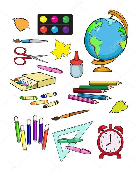 Illustration Set Of School Supplies — Stock Vector © Sandylevtov 29278531
