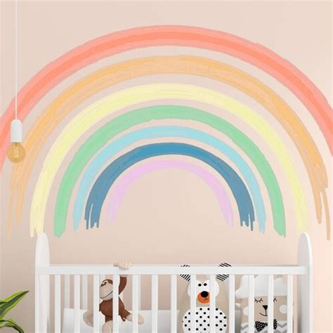 Rainbow Decal Wall Decor Baby Bedroom Decor Rainbow Wall Art Etsy