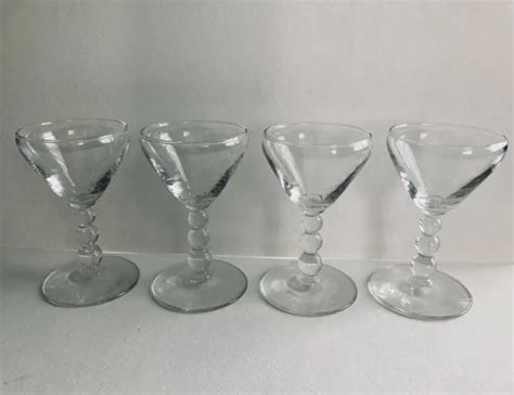 CANDLEWICK IMPERIAL GLASS Liquor Cocktail Glasses Set Of Four 4