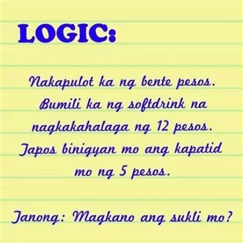 Funny Logic Tagalog Na May Sagot Three Strikes And Out