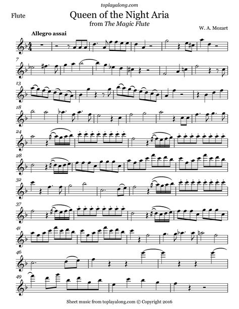 Mozart Flute Sheet Music