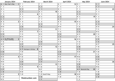 2024 Calendar With Week Numbers Printable Calendar Printables
