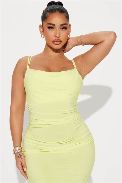 Jen Midi Dress Yellow Fashion Nova Dresses Fashion Nova