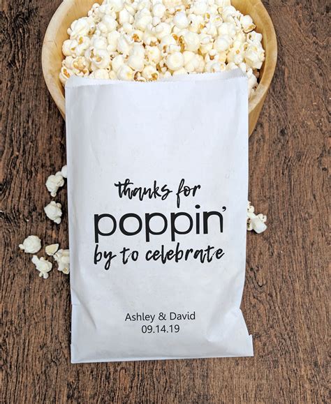 Popcorn Favor Bag Wedding Favor Bag Thank You Bag Popcorn Etsy In