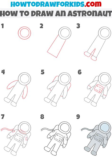 How To Draw An Astronaut Easy Drawing Tutorial For Kids