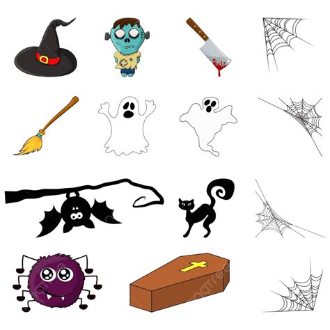 Spooky Icon Set For Halloween A Vector Collection Of Symbols Vector