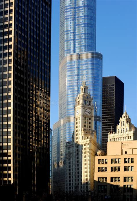 Historic Skyscrapers And Landmark Buildings Of Chicago With A Mixture