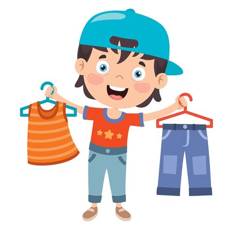 Little Kid And Colorful Clothes 2539177 Vector Art At Vecteezy