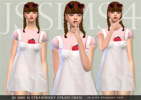 Js Sims 4 Strawberry Straps Dress • Sims 4 Downloads