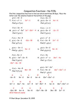 Test and worksheet generators for math teachers. Composition Functions - No FOIL by We're Bruyn Math | TpT