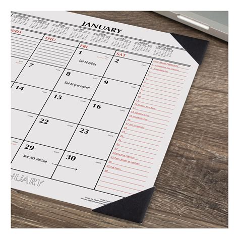 Aagsk117000 At A Glance Two Color Monthly Desk Pad Calendar Zuma