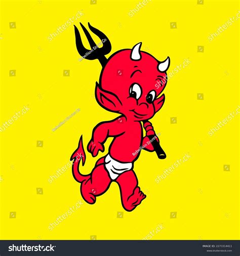 Baby Devil Cartoon Vector Illustration Logo Stock Vector Royalty Free