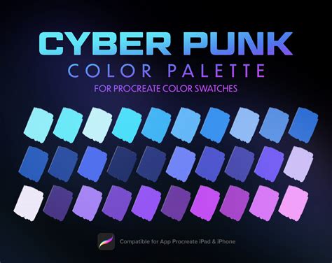 Futuristic Color Palette Neon Color Cyberpunk Color Color Palette