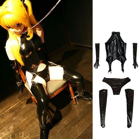 Free Shipping Provocative Sexy Cosplay Anime Maid Loaded Pvc 4 Pieces Set Black Women Sm Exotic