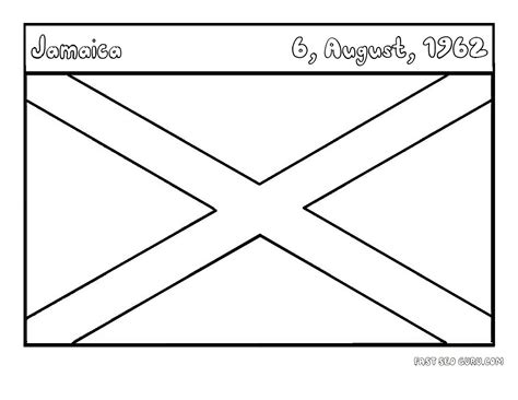 Printable Jamaican Flag Coloring Pages