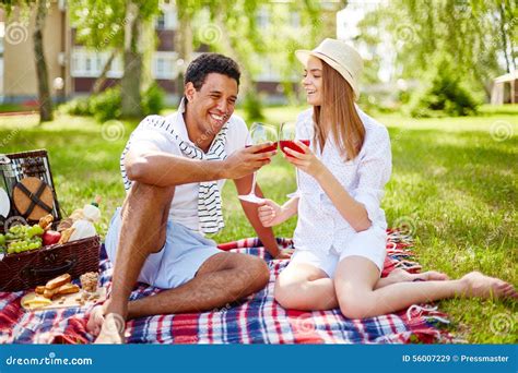 Picnic On Lawn Stock Image Image Of Park Couple Carefree 56007229