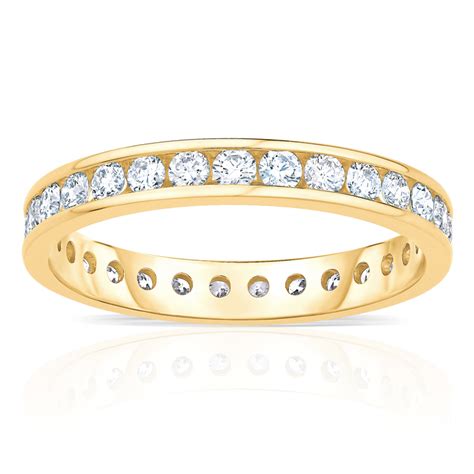 0.42 carat diamond solitaire engagement ring 18ct yellow gold, platinum. 1.00ctw Round Brilliant Cut Diamond Eternity Ring, 18ct ...