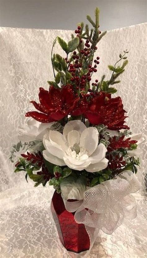 Christmas Floral Arrangement Etsy Christmas Floral Arrangements