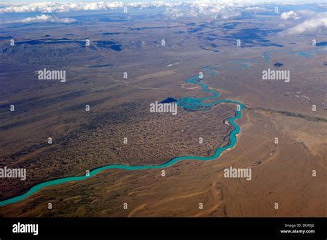 Aerial View Of The Santa Cruz River Around El Calafate Patagonia