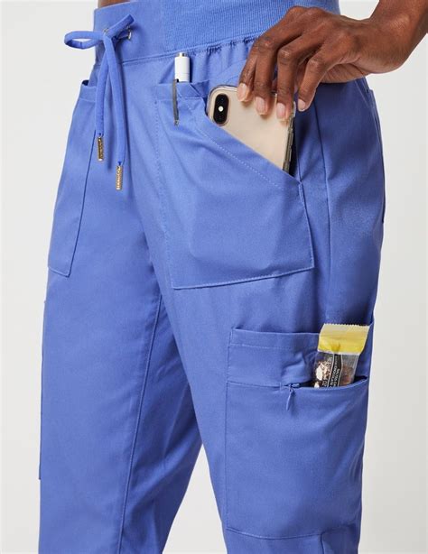 10 Pocket Cargo Pant In Ceil Blue Medical Scrubs By Jaanuu Medical