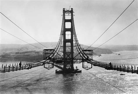 Building Of The Golden Gate Bridge Bridge Construction Under