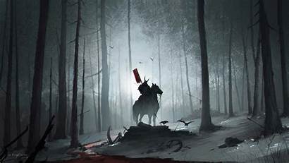 Samurai 4k Wallpapers Forest Dark Warrior Horse