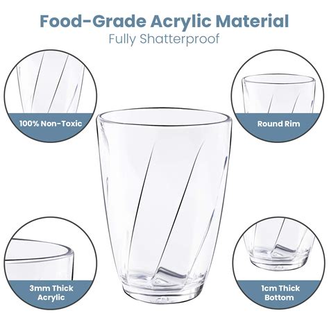 Plastic Glasses 350ml Stackable Plastic Glasses Set Of 4 Dishwasher Safe Plastic Tumblers