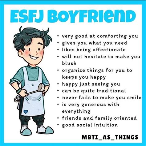 Esfj Boyfriend ♡ Mbti Mbti Personality Mbti Character