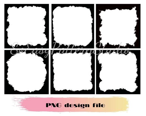 Grunge Frame Clipart Black Frame Png Sublimation Distressed Square