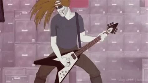 metal head banging rock guitar