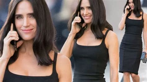 ageless jennifer connelly shows off her incredible figure in skintight little black dress