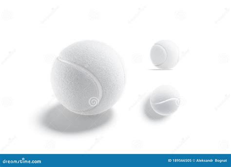 Blank White Tennis Ball Mock Up Different Views Stock Illustration