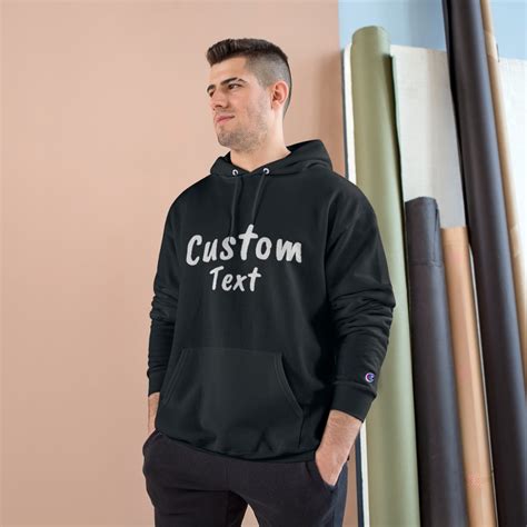 Custom Text Designchampion Hoodie Etsy