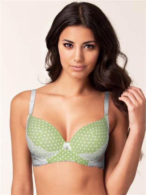 Buy Shyle Pista Green Lace Printed Push Up Bra India