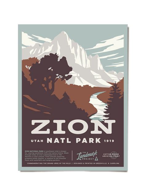 Zion National Park - Poster | National park posters, Zion national park, National parks
