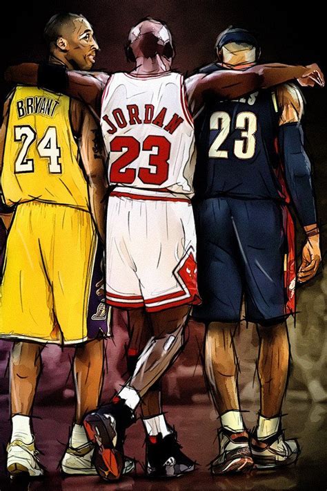 Kobe Bryant Michael Jordan Lebron James Nba Basketball Poster Lebron