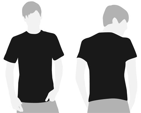 Plain Black T Shirt Front And Back Template Photoshop File