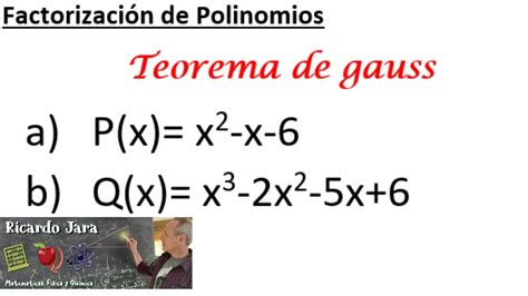 Factorización de Polinomios Teorema de Gauss YouTube