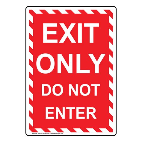 Vertical Exit Only Do Not Enter Sign Red Us Made