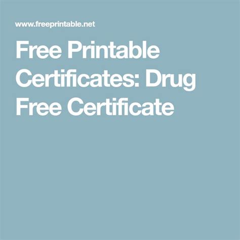 Free Printable Certificates Drug Free Certificate In 2020 Free