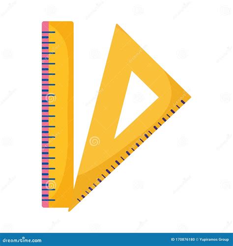Back To School Education Triangle Ruler And Ruler Measure Icons Stock