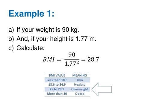 It is used to screen for weight categories that may lead to health problems. Calculate Body Mass Index