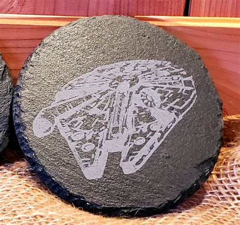 Set Of Four Fan Themed Laser Engraved Slate Coasters Etsy