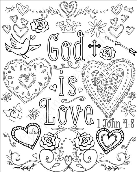 Bible Verse Coloring Pages Scripture Coloring Pages Set Of 5 Instant