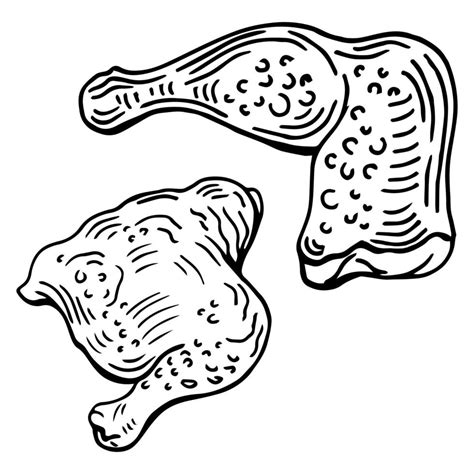 Pierna De Pollo Carne Jugosa Con Cortes Bosquejo Ilustraci N
