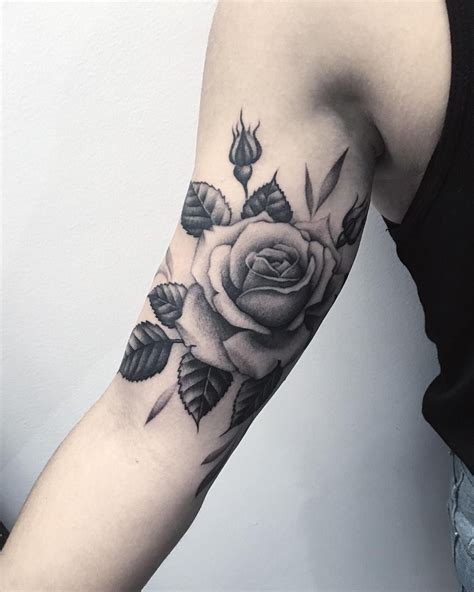 27 Inspiring Rose Tattoos Designs Inner Bicep Tattoo Flower Tattoo Sleeve Bicep Tattoo