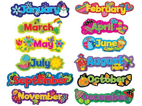 Poppin Patterns Months Of The Year Bulletin Board Set Months In A