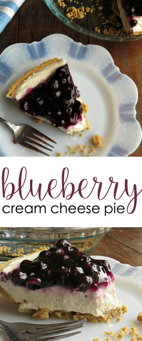 Blueberry Pie With Graham Cracker Crust And Cream Cheese