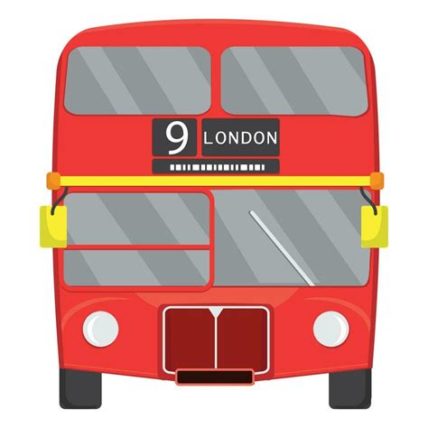 London Red Bus Vector Illustration Isolated On White Background