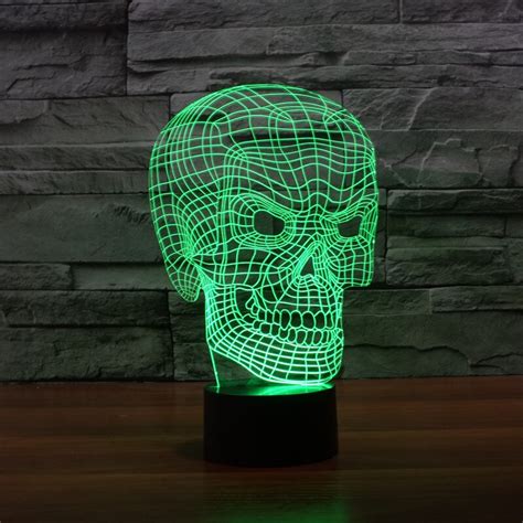 new style touch sensor led night light 3d bulb lamp lighting halloween skeleton horror skull